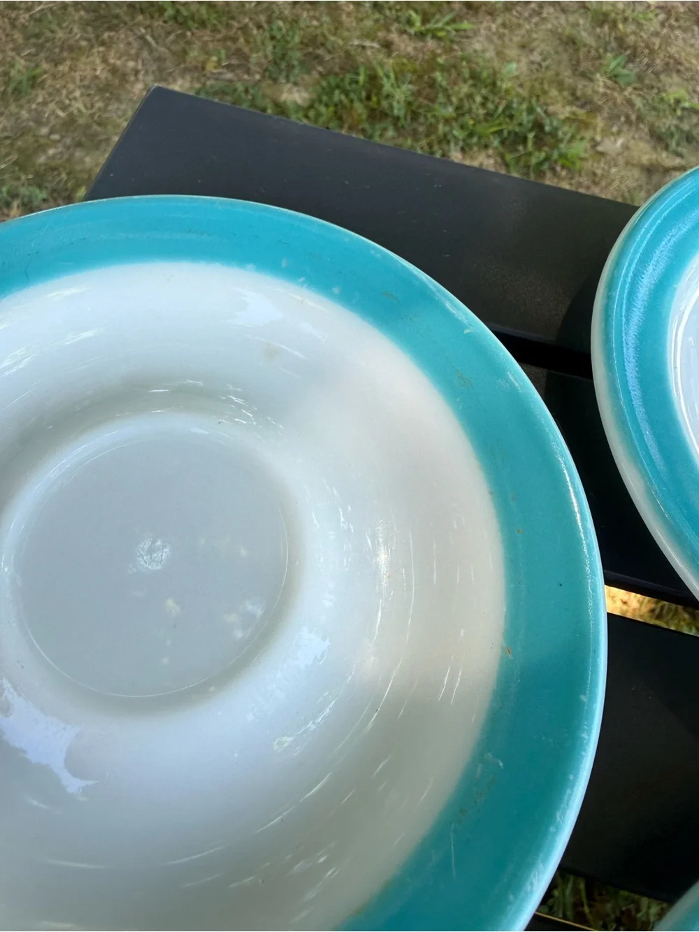 vintage Pyrex saucers from the 